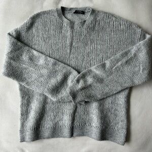Bershka Grey Open Knit Sweater